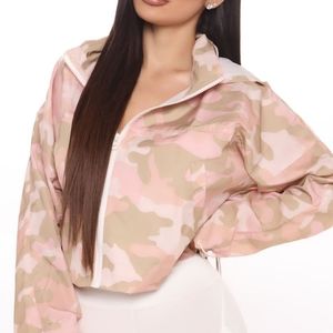 Hidden Forest Camo Wind Breaker Jacket - Pink